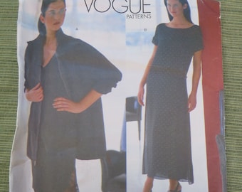 Vintage 90s DKNY Misses Jacket Dress and Slip Sewing Pattern size 12 14 16 UNCUT