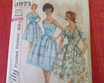 Wykrój na sukienkę i bolerko w stylu vintage z lat 60., rozmiar 13, B33