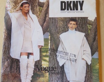Vintage 90s Vogue 1657 DKNY Reversible Coat Jacket Pattern sz XS