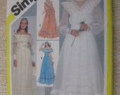Vintage 80s Gunne Sax Bridal Bridesmaid Dress and Bag Pattern sz 6 UNCUT