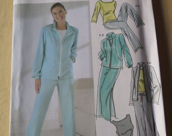 Simplicity 5867 Womens Athleisure Sewing Pattern for Pants Skirt Jacket and Knit Top size 6 8 10 12 UNCUT