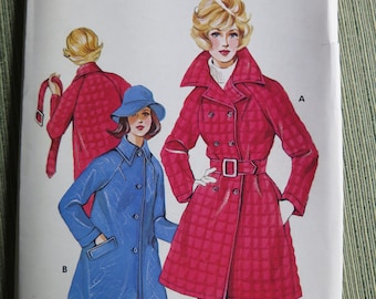 NOS Vintage 70s KWIK SEW 418 Ladies Car Coat Sewing Pattern size 8 10 12 Uncut