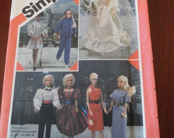 Vintage 80s Barbie Doll Clothes Wardrobe Pattern UNCUT