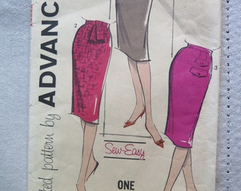 Vintage ADVANCE 9903 One Yard Skirt Sewing Patten Waist 26