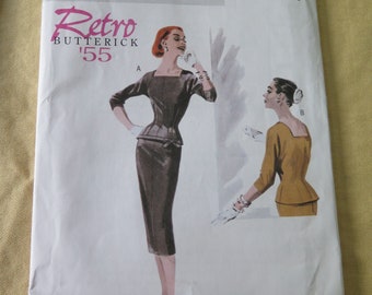 Butterick B5557 Retro Reissue 1955 Misses Top and Pencil Skirt Suit Sewing Pattern size 6 8 10 12 UNCUT FF