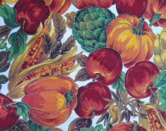Autumn Harvest All Cotton Fabric Cranston Print Works 3 Yards x 58 inches NOS