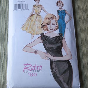 Butterick 6582 Vintage Reissue of 1960s Retro Style Dress Sewing Pattern sizes 18 20 22 UNCUT FF