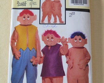 Butterick 6385 Norfin TROLL DOLL Halloween Costume Sewing Pattern size 2-14 UNCUT