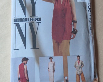 Vintage 90s McCalls NY Collection Jacket Dress or Top and Pants Sewing Pattern size 16 UNCUT