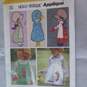 Vintage 70s Holly Hobbie Applique Pattern for Embroidery UNCUT FF