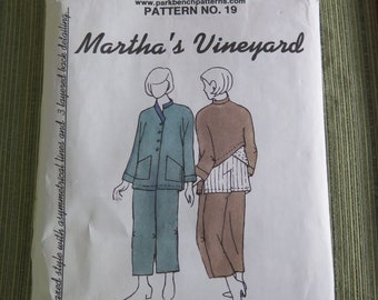 Park Bench Pattern Co 19 Marthas Vineyard  Jacket and Pants Suit Sew Pattern size 12 to 18