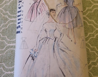 Vintage Butterick 8704 Bridal Wedding Dress Gown Sewing Pattern size 14 B34