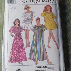 Vintage 80s Simplicity 9209 Misses MuuMuu Caftan Cover Up sizes Petite to Large UNCUT FF