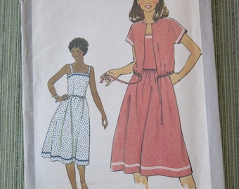 Vintage Simplicity 8518 Misses SUNDRESS and Unlined Jacket Sewing Pattern size 10 B32.5