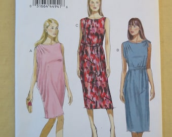 Vogue V8898 Misses Draped Dress and Belt Easy Sewing Pattern size XS S M 4 to 14