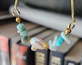 Amazonite and pearl bracelet