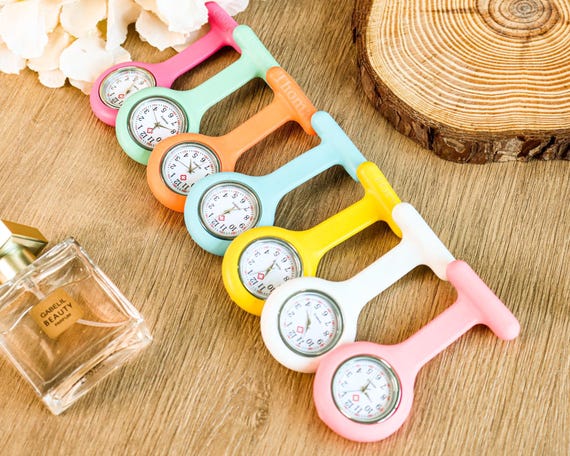 Custom Nurses Pocket Watch, Personalized Name Silicone Alloy Watch, Medical Professional Gift