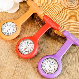 Custom Nurses Pocket Watch, Personalized Name Silicone Alloy Watch, Medical Professional Gift image 3