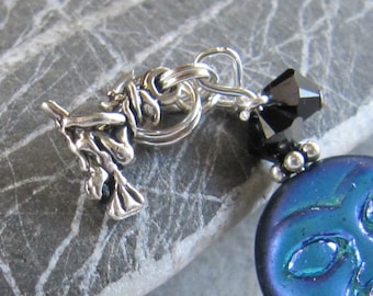 Witches Who Fly By the Light of the Moon Halloween Charm Pendant Zipper Pull EHAG