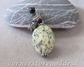 Yellow Jasper Pyrite Gemstone Concentration Focus Charm Pendant by Cornerstoregoddess