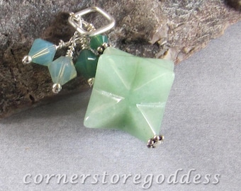 Aventurine Merkaba Merkabah Charm Zipper Pull by Cornerstoregoddess