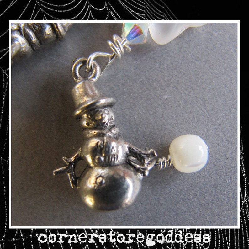 Snowmen Snowperson Attack of the Zombie Snowman Earrings by Cornerstoregoddess EHAG image 2