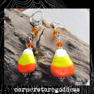 Candy Corn Halloween Earrings EHAG image 3