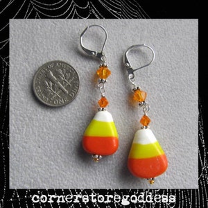 Candy Corn Halloween Earrings EHAG image 2