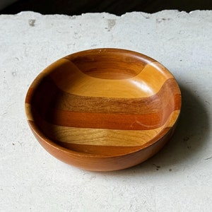 Vintage Small Wooden Bowl | Small Wood Catchall Dish