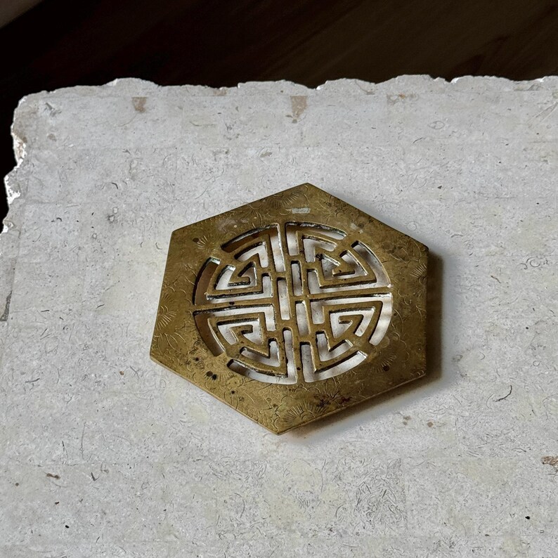 Vintage Brass Trivet image 5