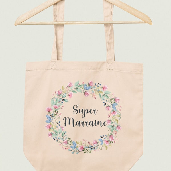 sac super marraine/cabas personnalisable/tote bags /cadeau marraine/cadeaux anniversaire personnalisé