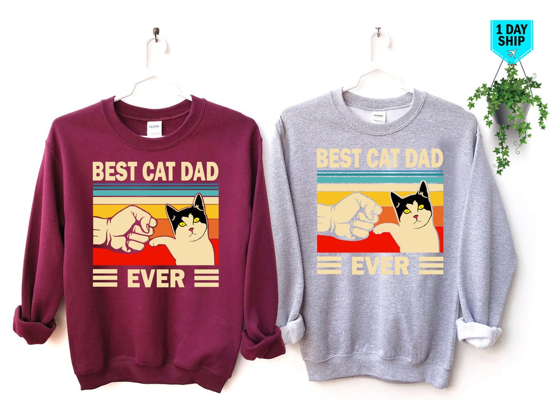 T-shirt Humoristique Pour Papa - Design Vintage Avec Chat, 100% Coton, Coupe Régulière