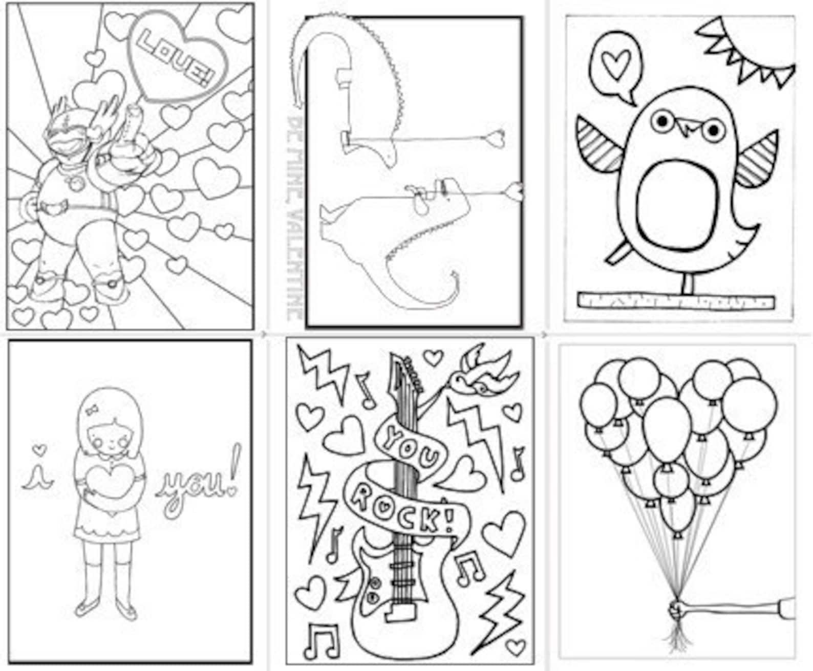 Coolmompicks' Color-Your-Own Valentine's Day Card PDF | Etsy