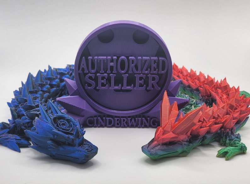 Outgoto 3D Printed Cherry Blossom Dragon – 11.8in Realistic Articulated Dragon Fidget Toy, Desk Décor And Collectible (White Pink