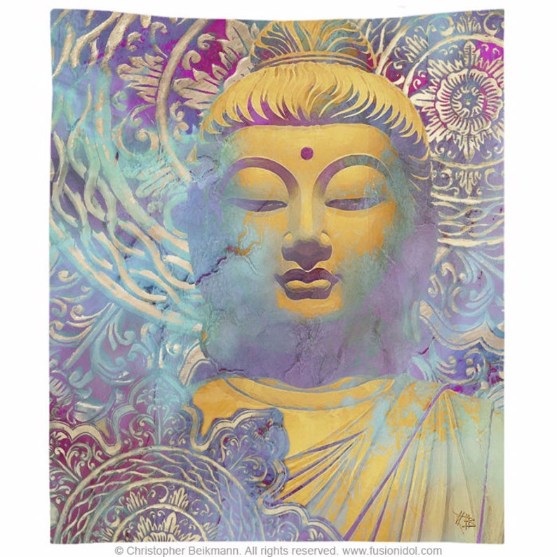 Buddha Tapestry Light of Truth Pastel Zen Buddha Artwork - Etsy