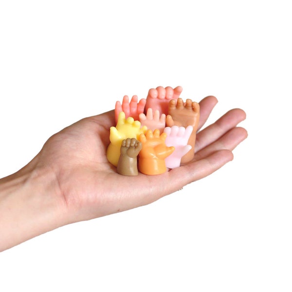 Handsoap | Set of 8 Doll-Hand-Shaped Soaps | Handmade Vegetable Glycerin Soap