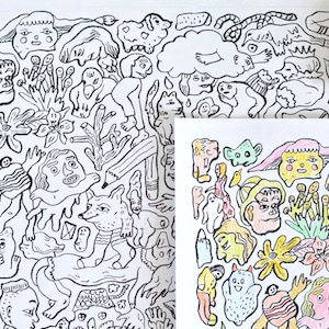 Crazy Coloring Page for Adults and Kids | Instant Download Printable PDF | Funny Drawings by Marie Gardeski