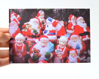 Santa Family Reunion 4x6" Retro Vintage Holiday / Christmas Postcard - Film Photography