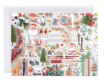 Tiny Things Holiday Collection Greeting Card | Christmas Nostalgia Note Card OR Postcard