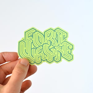 Fort Wayne Word Maze  Die Cut Vinyl Sticker | Premium Die Cut Vinyl | 3.5x2.4 inches | Hand-Designed | Local Indiana Swag