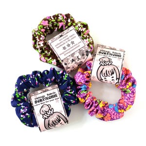 Vintage Fabric Scrunchies | Cute Retro Hair Band/Elastics | bold florals