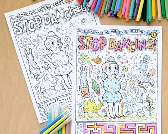 Color Club Page #1 | Stop Dancing! | Instant Download Printable PDF