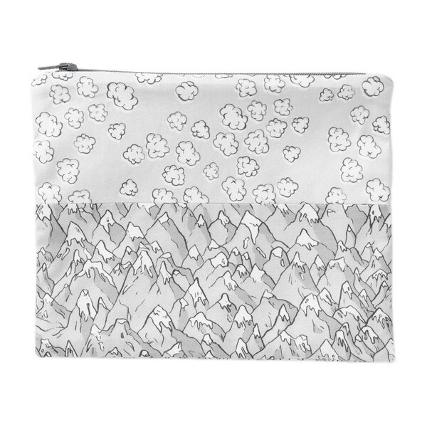 Montañas Forever + bolsa de palomitas de maíz nubes cremallera | Diseño original de la tela