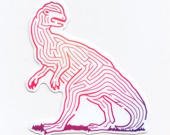 Dinosaur Maze Sticker | Dilophosaurus | Premium Die Cut Vinyl | 2.5 x 3 inches | Hand-Designed