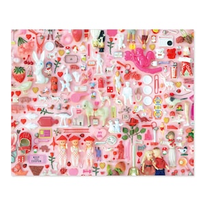 Love 8x10" Photography Print | Tiny Things Collection | Pink/Red Hearts Valentine Flatlay