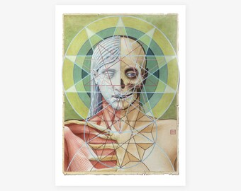 5x7 inch Art Postcard / Print | Sacred Geometry Painting by David Birkey