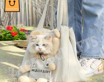 Sac à dos pliable pour animal de compagnie, sac à dos grande capacité pour chat, extensible avec fenêtre en filet, sac à dos fourre-tout pour chat, cadeau pour chat