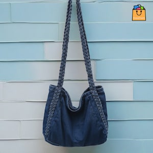 Stylish Washed Denim Crossbody Bag With Women Shoulder Strap, Minimalist Bag, Denim Shoulder Bag, Birthday Gift For Her/Him, Large Capacity