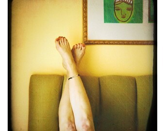 body photography - fine art nude photography - woman legs, feet, upside down head