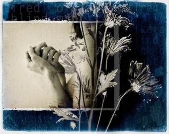 photography, fine art body photography, nature photograph, montage of words flowers womans hands